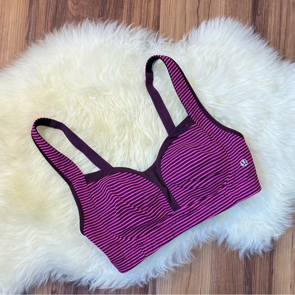 lululemon athletica Other - lululemon athletica Purple Striped Sports Bra